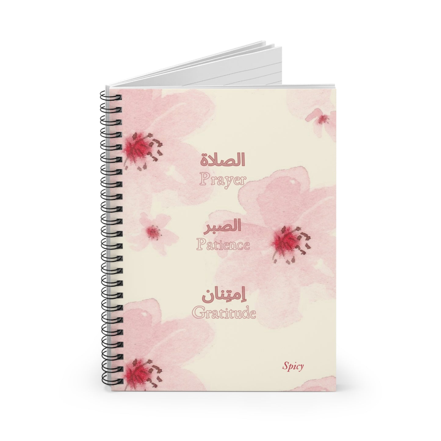 Floral Spiral Notebook - Prayer, Patience, Gratitude