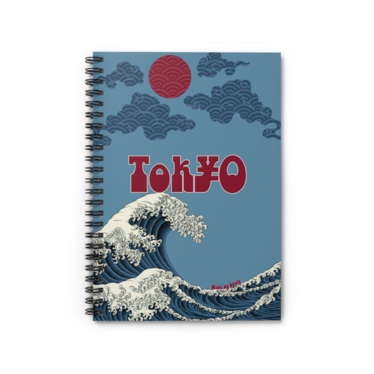 Tokyo Wave Spiral Notebook - Artistic Ruled Journal for Creativity