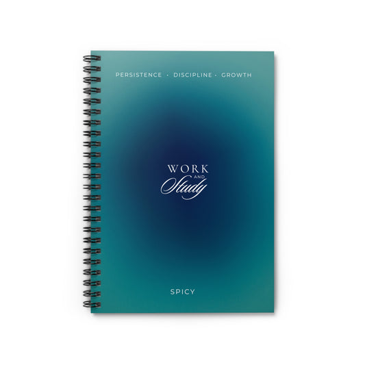 Motivational Spiral Notebook for Studying - "Work and Study" - Perfect for Students and Professionals