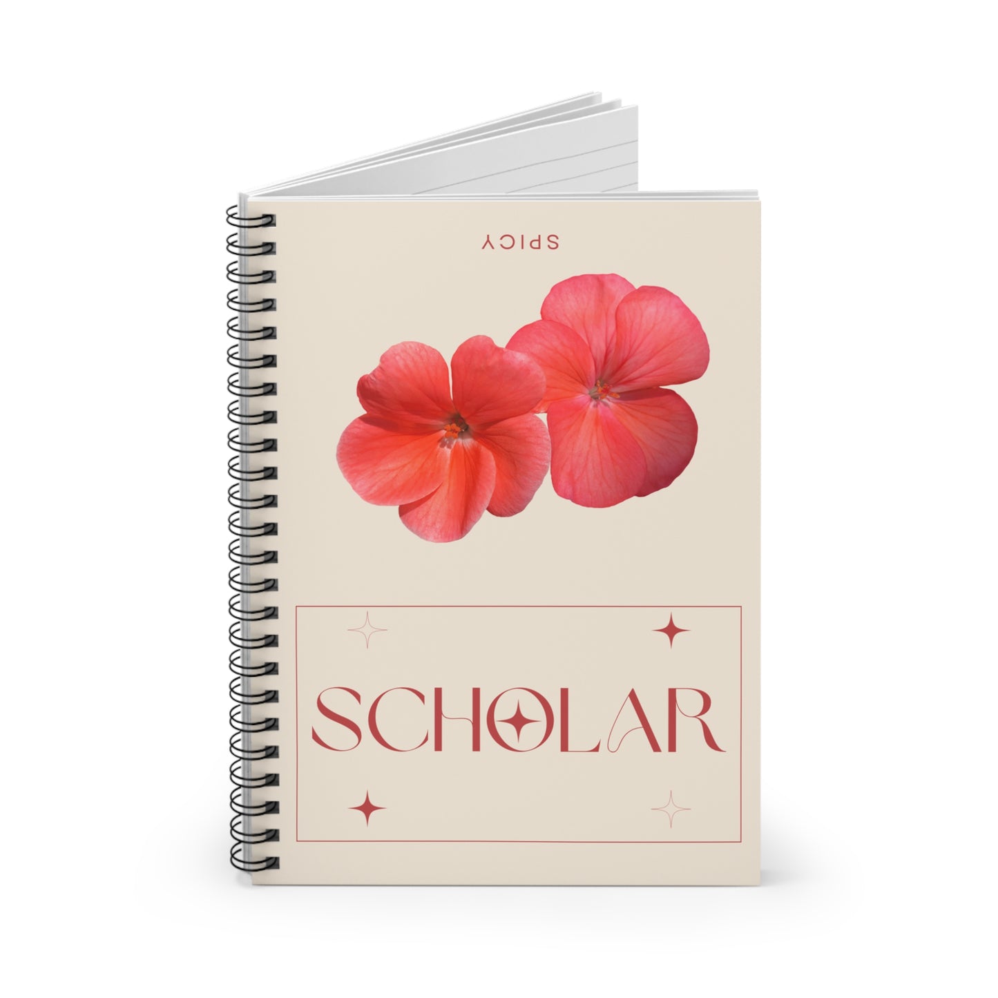 Floral Scholar Spiral Notebook - Ruled Line for Students & Creatives