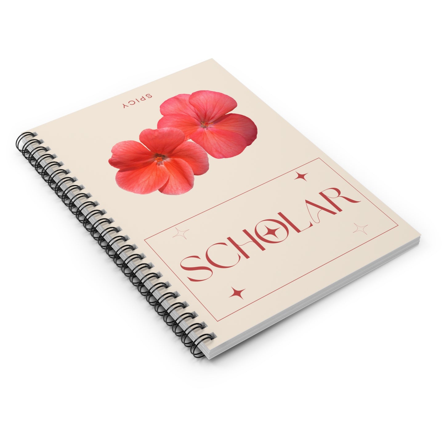 Floral Scholar Spiral Notebook - Ruled Line for Students & Creatives