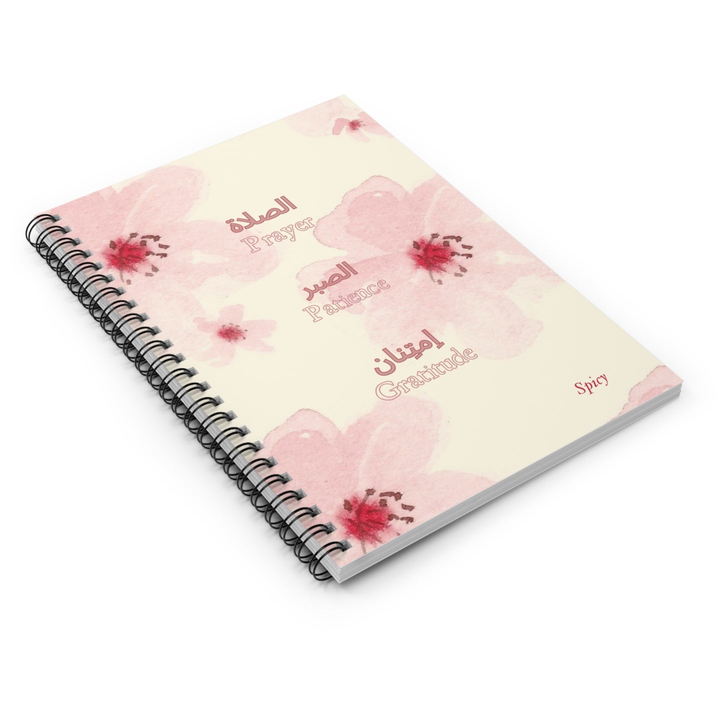 Floral Spiral Notebook - Prayer, Patience, Gratitude