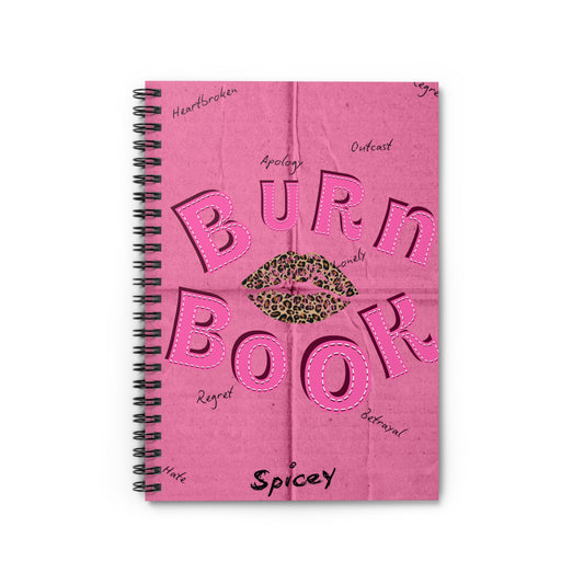 Cute Burn Book Spiral Notebook - Ruled Line | Fun Journal for Teens | Gift for Mean Girls Fans