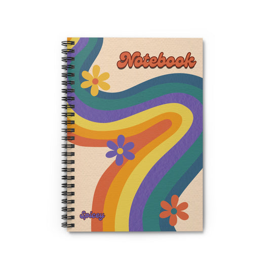 Retro Spiral Notebook - Groovy Floral Design