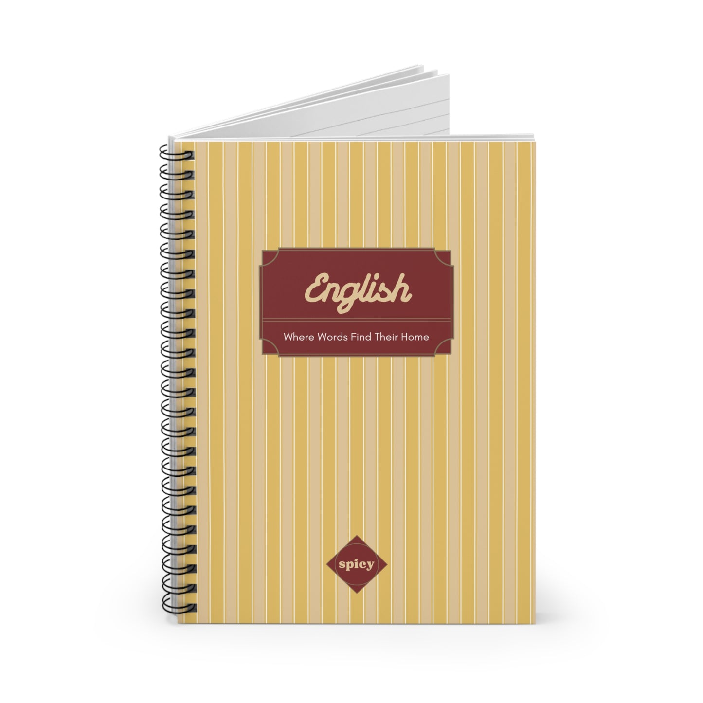 Classic English Spiral Notebook - Where Words Find Their Home