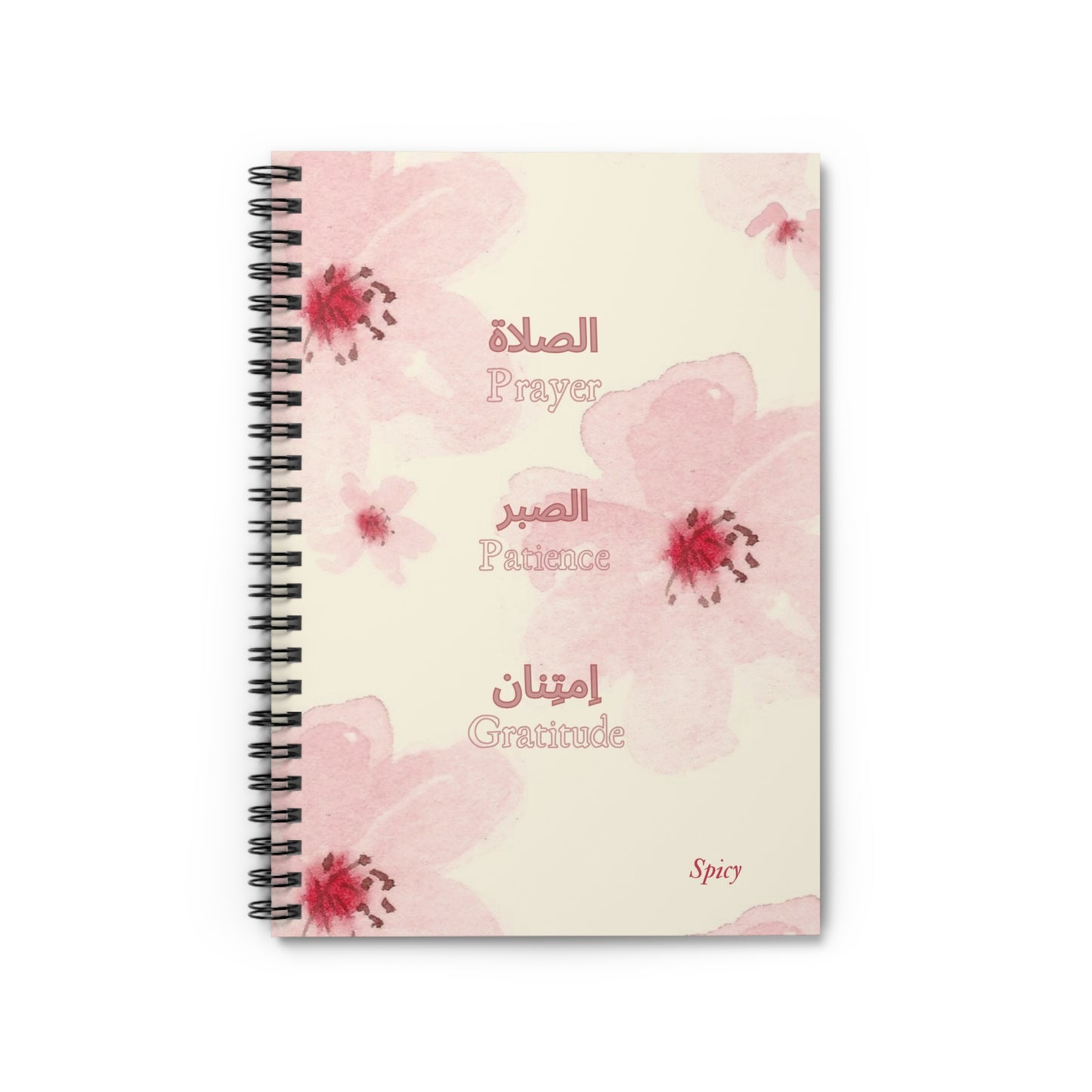 Floral Spiral Notebook - Prayer, Patience, Gratitude