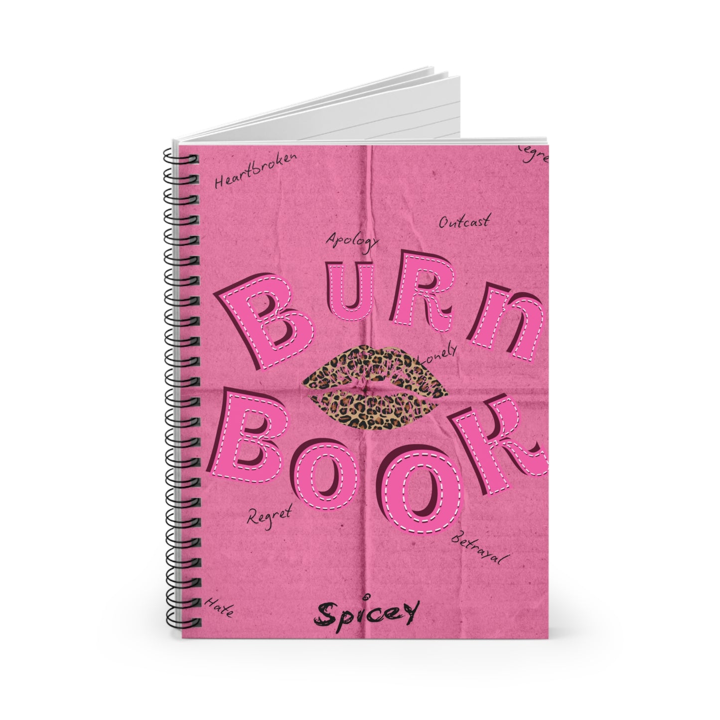 Cute Burn Book Spiral Notebook - Ruled Line | Fun Journal for Teens | Gift for Mean Girls Fans