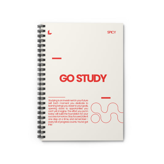 Motivational Spiral Notebook - 'Go Study' Daily Planner