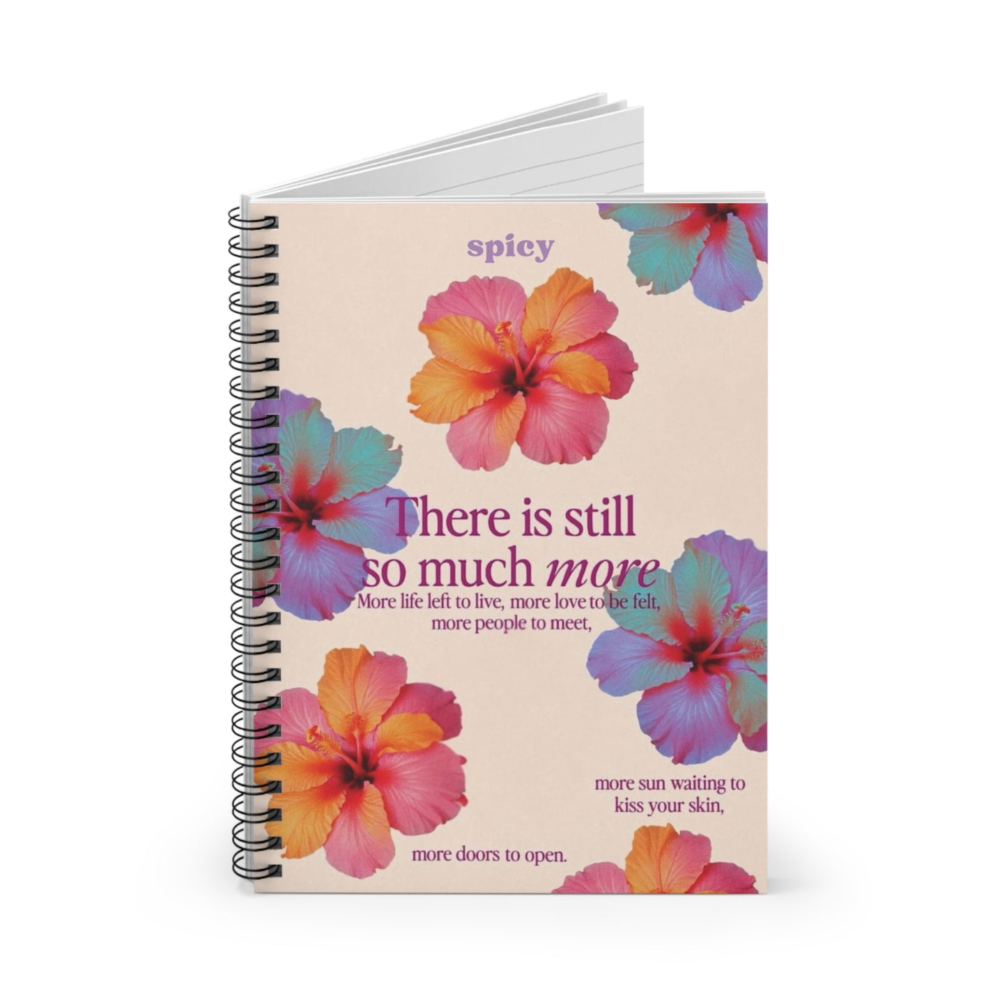 More To Life Floral Spiral Notebook - Ruled Line for Creative Minds