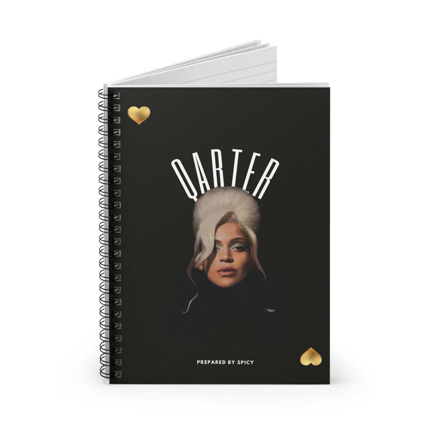 Chic Ruled Spiral Notebook - ‘Qarter’ Design for Creative Minds