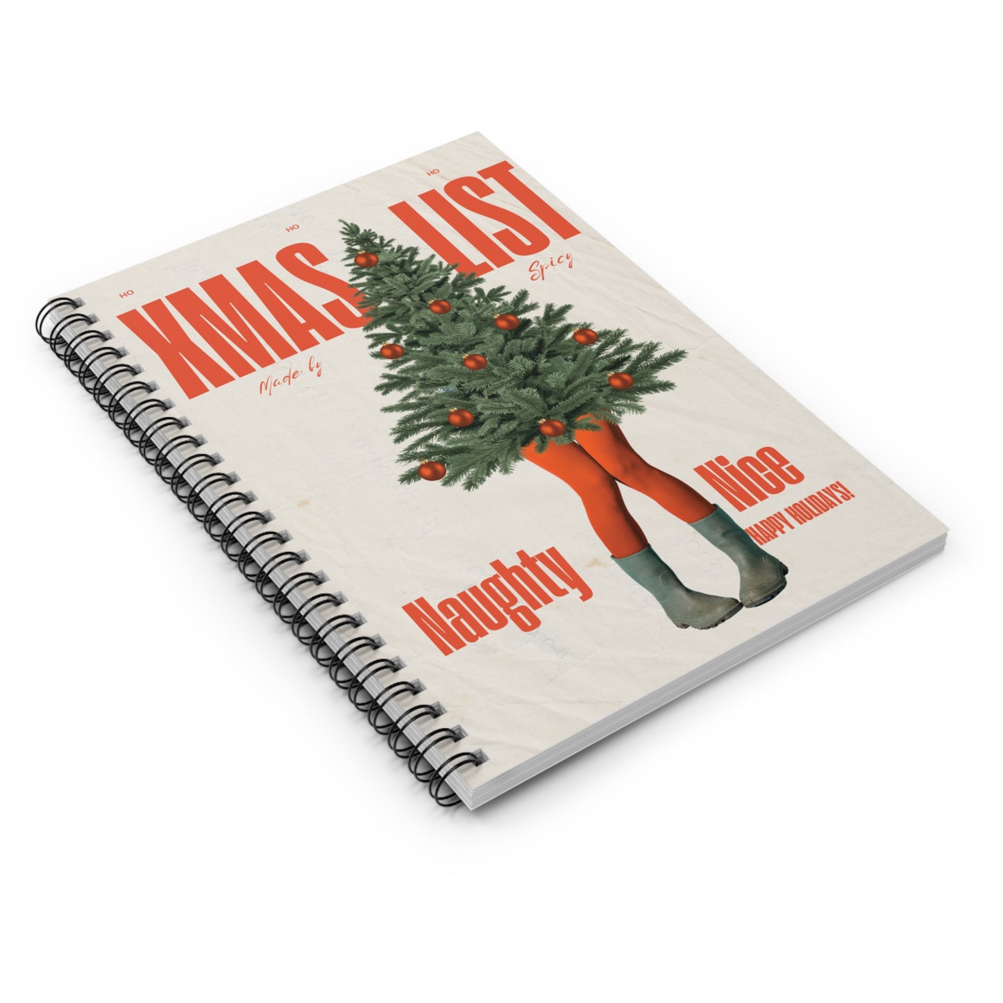 Naughty or Nice Christmas Spiral Notebook - Holiday Gift for List Making