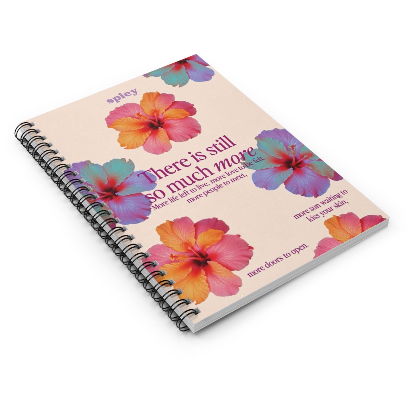 More To Life Floral Spiral Notebook - Ruled Line for Creative Minds