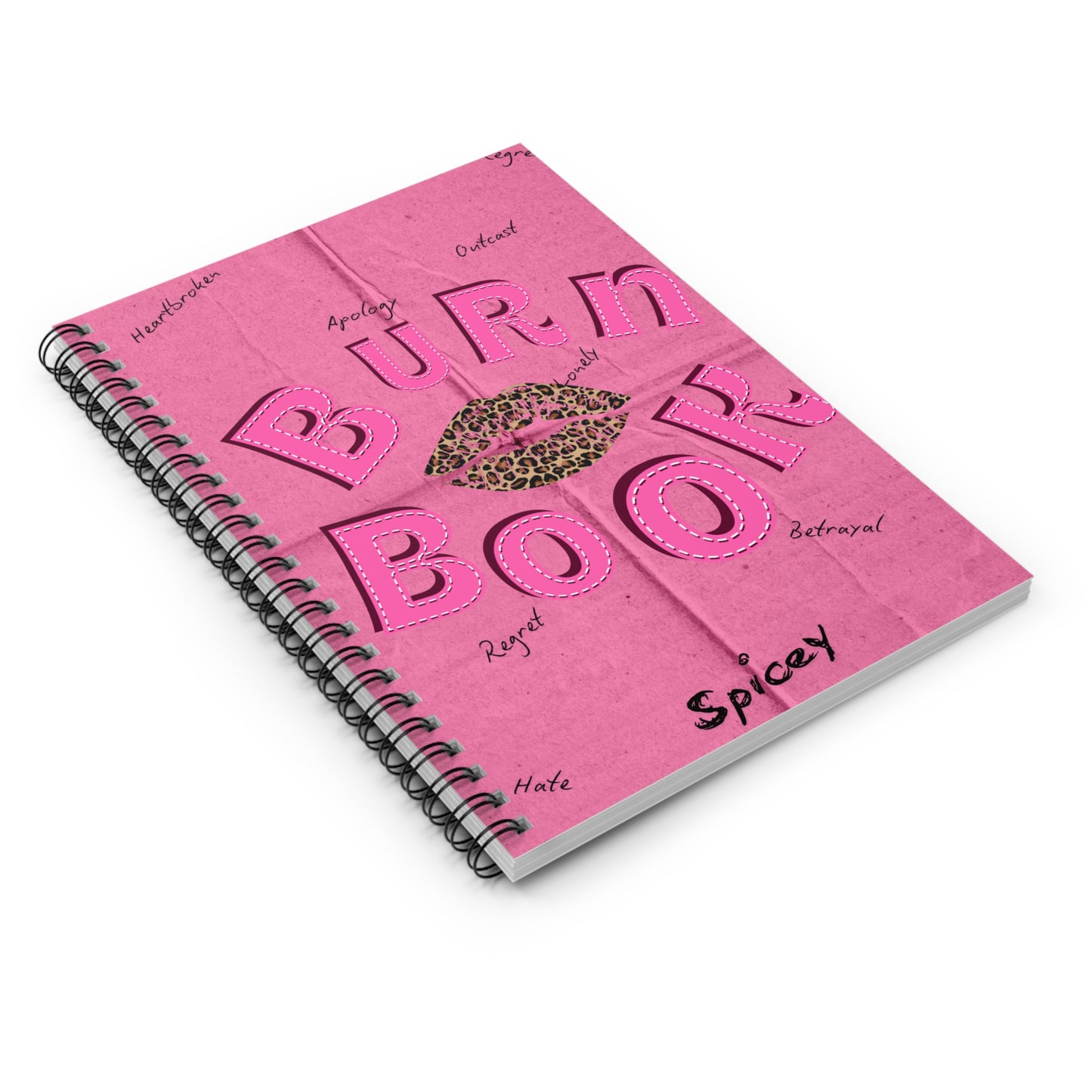 Cute Burn Book Spiral Notebook - Ruled Line | Fun Journal for Teens | Gift for Mean Girls Fans