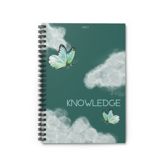 Butterfly Knowledge Spiral Notebook | Green Clouds | Perfect for Students and Creativity Lovers