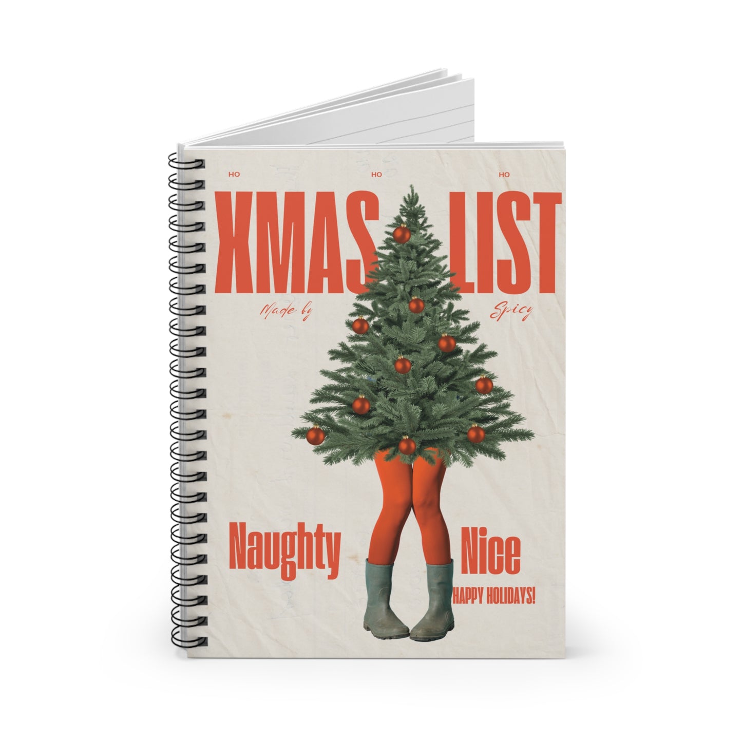 Naughty or Nice Christmas Spiral Notebook - Holiday Gift for List Making